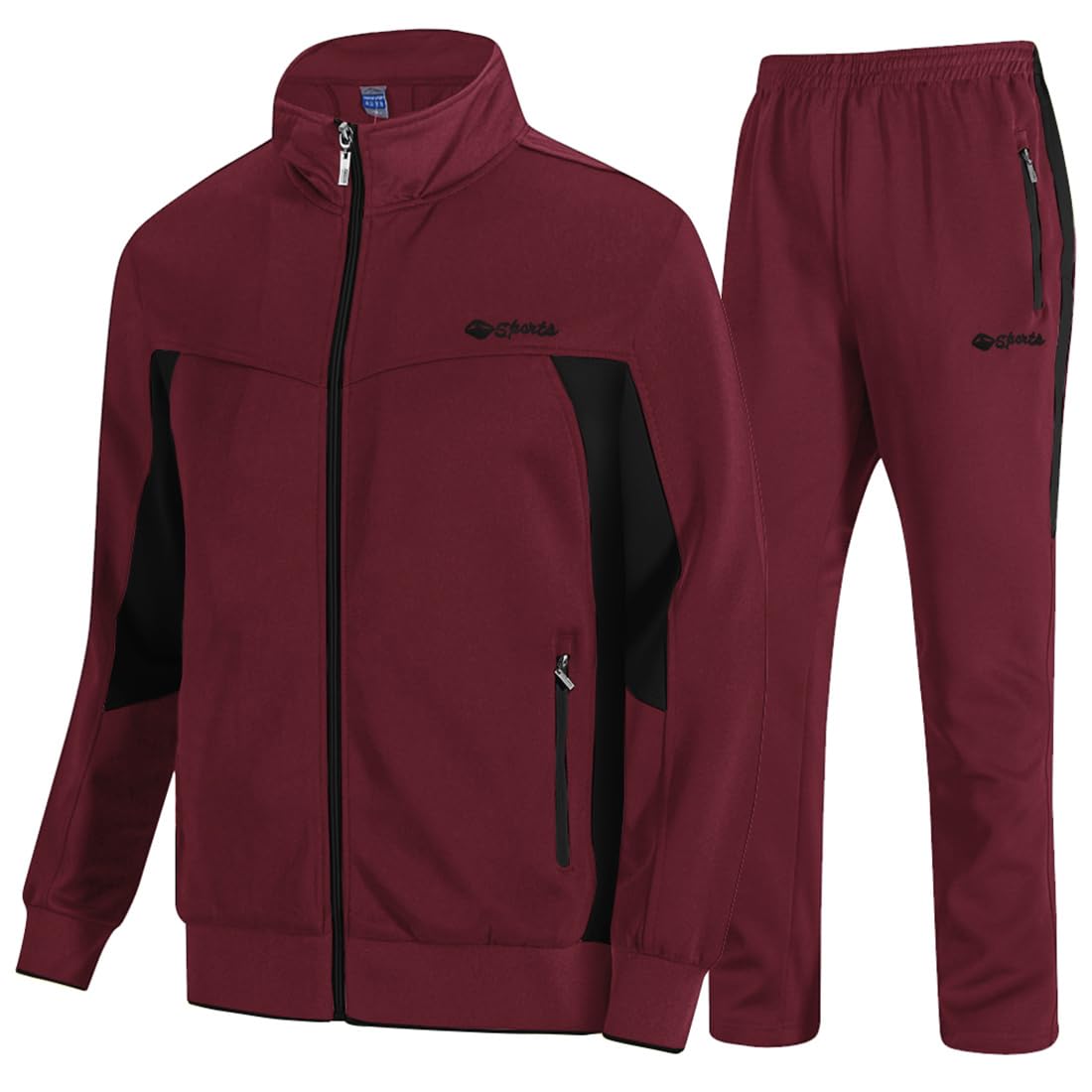 Men's 2 Piece Tracksuit Full Zip Athletic Jogging Set