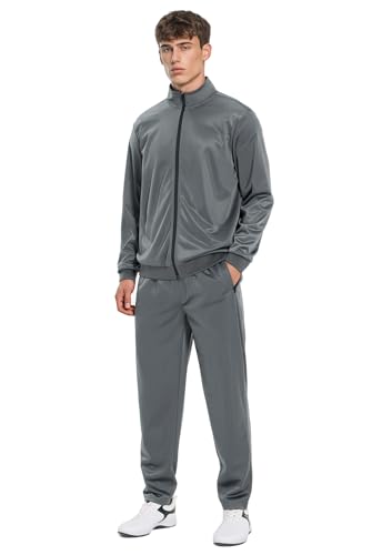 Men's 2 Piece Track Suit Full Zip Jogging Set
