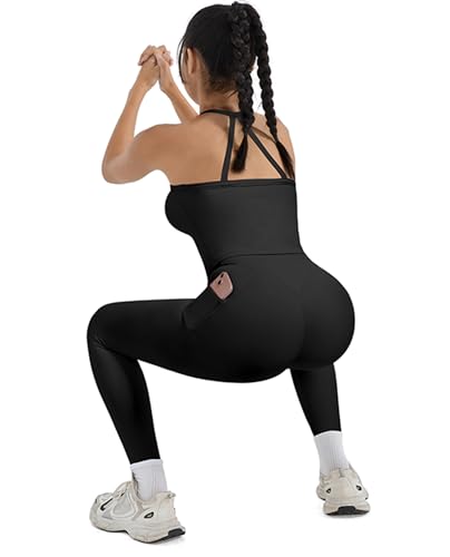 Women's 2 Piece Workout Set Halter Tank & Pocket Leggings