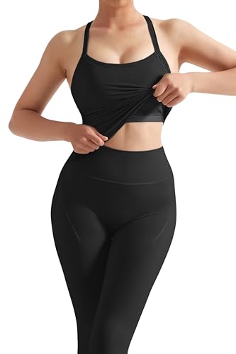 Women's 2 Piece Workout Set Halter Tank & Pocket Leggings