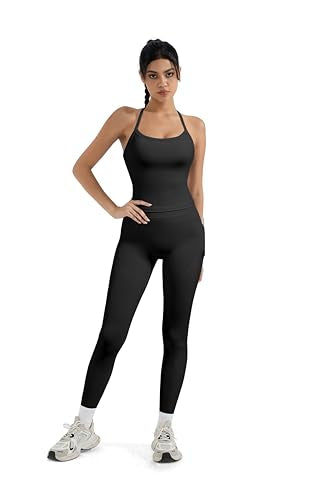 Women's 2 Piece Workout Set Halter Tank & Pocket Leggings