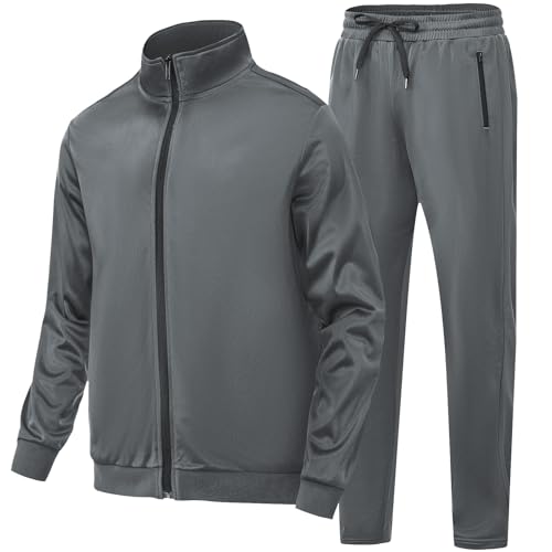 Men's 2 Piece Track Suit Full Zip Jogging Set