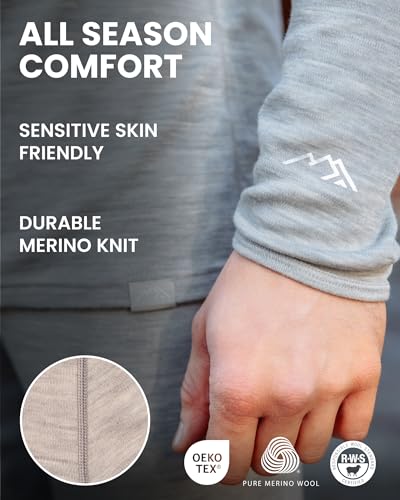 Men's Merino Wool Base Layer Set Thermal Underwear