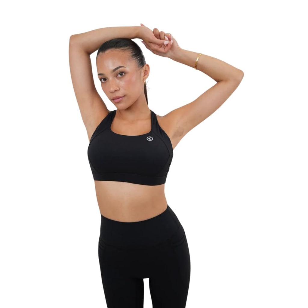 Women's High Neck Strappy Padded Sports Bra
