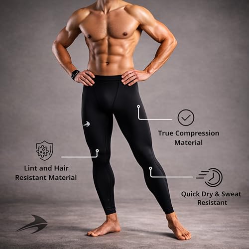 Men's Compression Workout Running Tights
