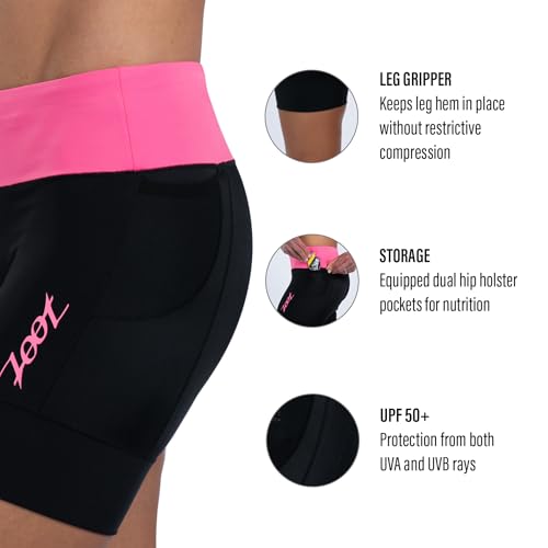 Zoot Women’s Core 6-Inch Tri Shorts, Quick Dry Performance Triathlon Short with Cycling Chamois Pad, Pockets & UPF 50+ Fabric