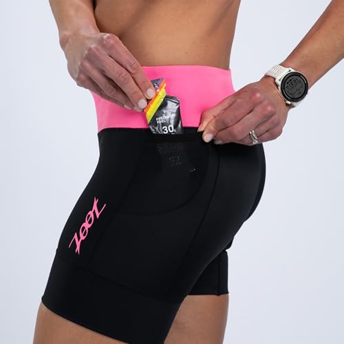 Zoot Women’s Core 6-Inch Tri Shorts, Quick Dry Performance Triathlon Short with Cycling Chamois Pad, Pockets & UPF 50+ Fabric