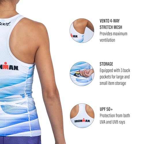 Zoot Women’s LTD Racerback Triathlon Tank Top, Sleeveless Tank for Racing & Endurance Training, Built-in Bra & Rear Pockets