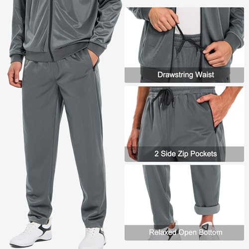 Men's 2 Piece Track Suit Full Zip Jogging Set