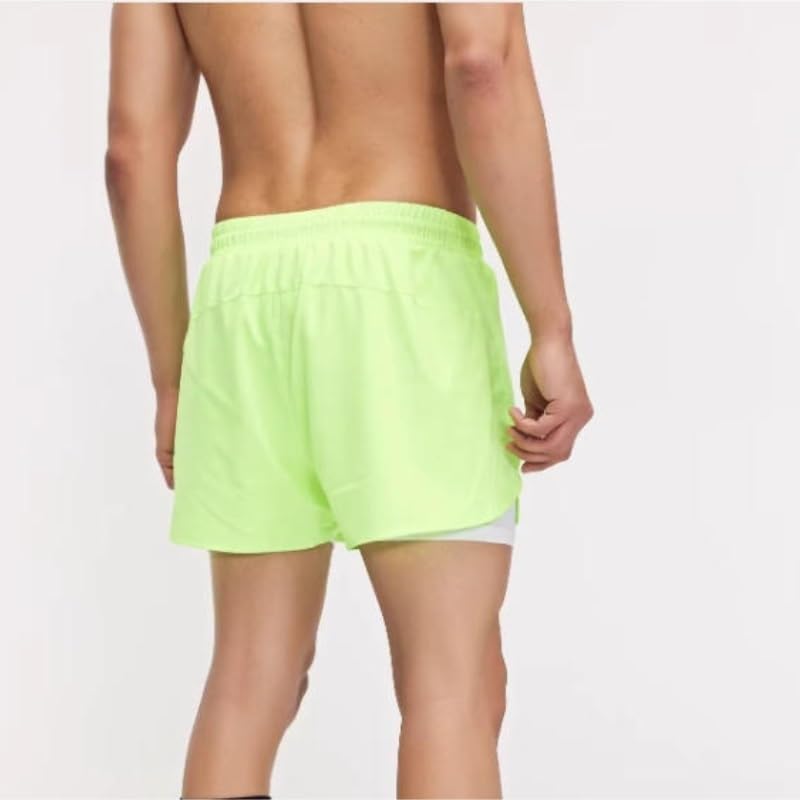 ASWRTYJO Men's 2 in 1 Running Shorts Quick Dry Lined Athletic for Gym Training Squat Track Sports