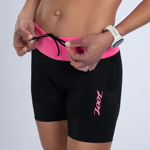 Zoot Women’s Core 6-Inch Tri Shorts, Quick Dry Performance Triathlon Short with Cycling Chamois Pad, Pockets & UPF 50+ Fabric