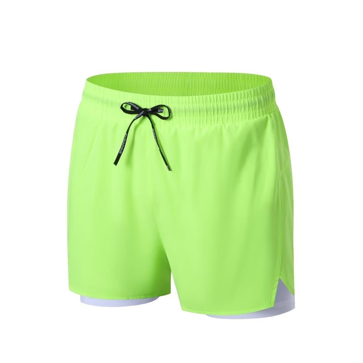 ASWRTYJO Men's 2 in 1 Running Shorts Quick Dry Lined Athletic for Gym Training Squat Track Sports
