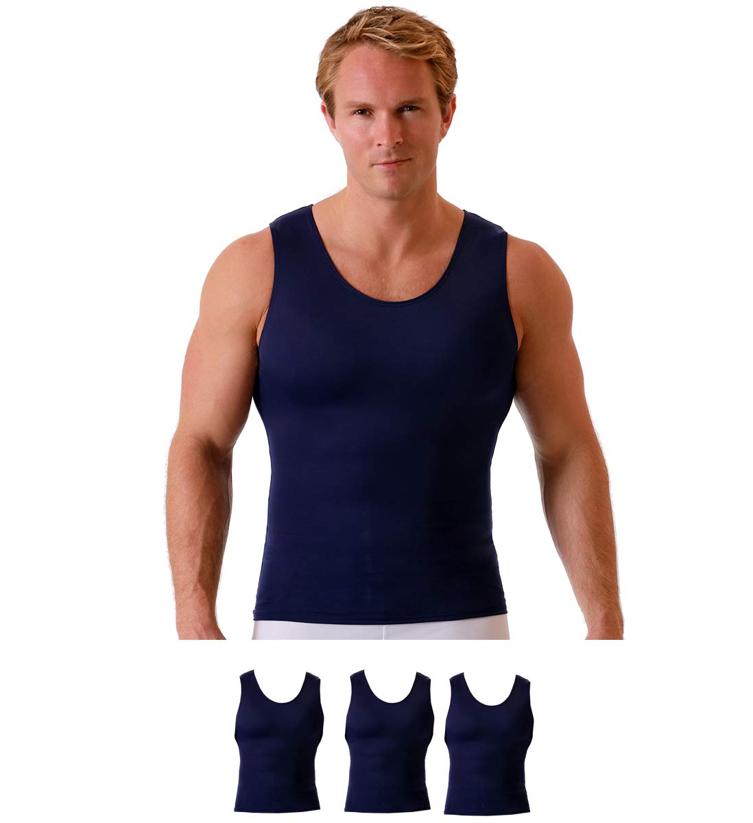 Insta Slim ISPRO Slimming Muscle Tank Top Shapewear Compression Shirt for Men (Made in The USA)