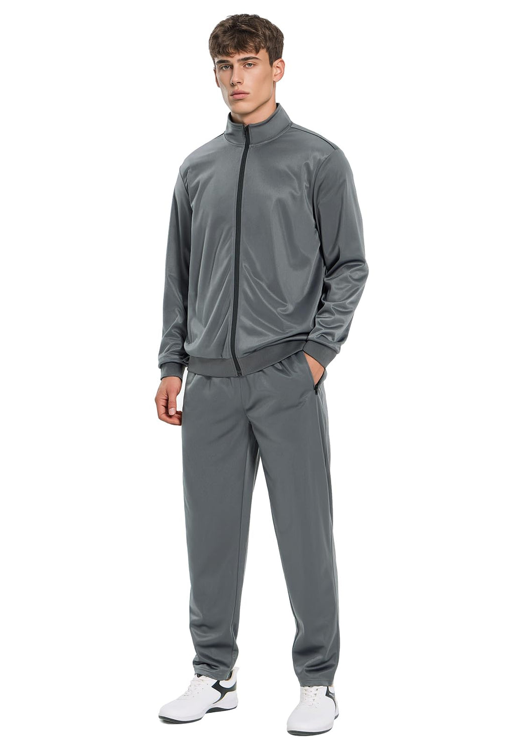 Men's 2 Piece Track Suit Full Zip Jogging Set