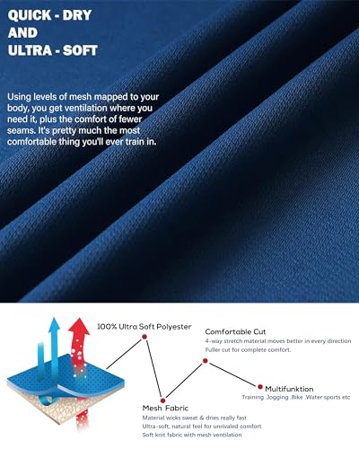 Men's Mesh Workout Shirt Quick Dry Athletic T-Shirt