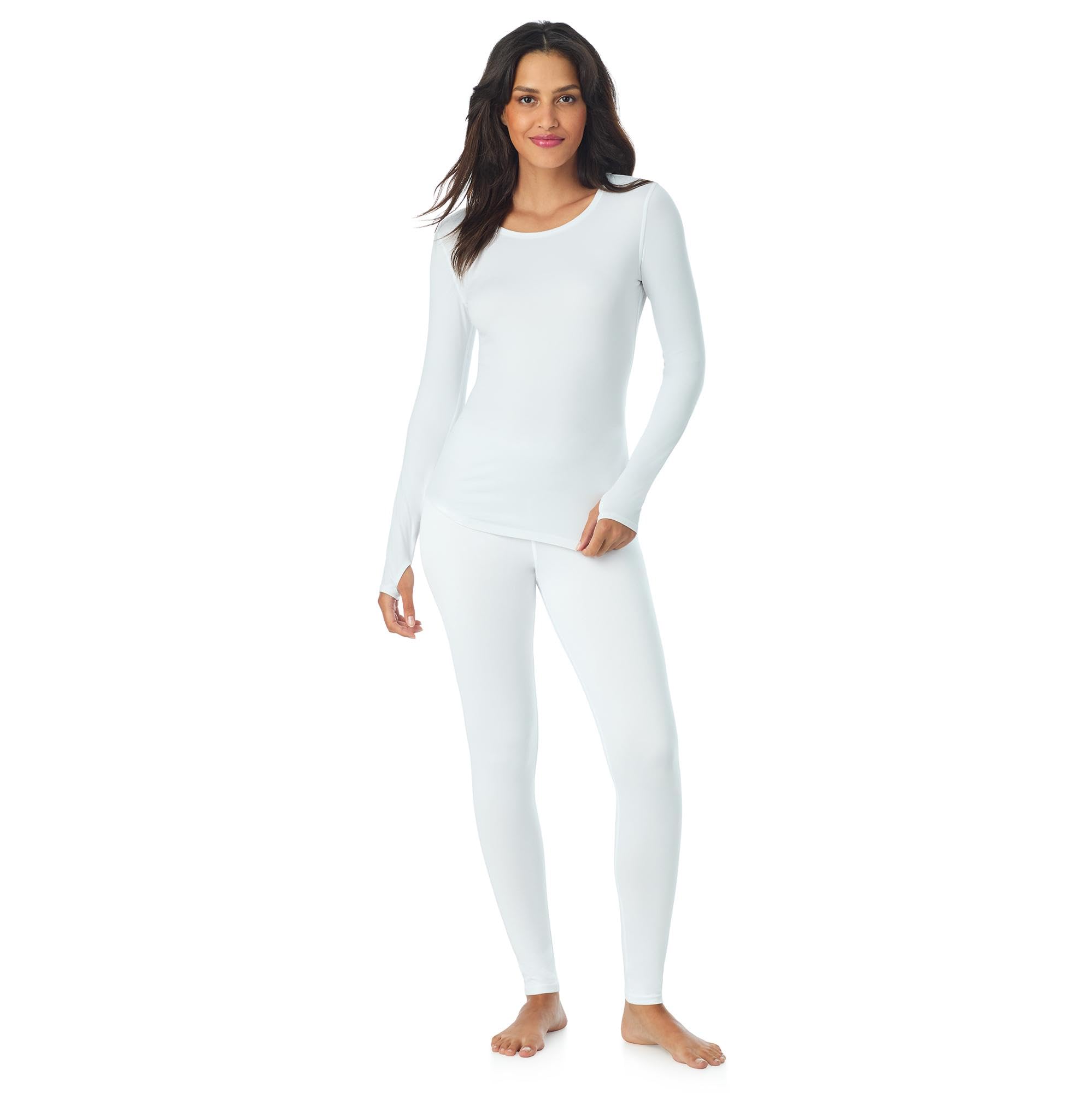 Cuddl Duds Womens Lightweight Breathable Everyday Active Base Layer Set - Long Sleeve Top & Leggings - Lounge Sets for Women