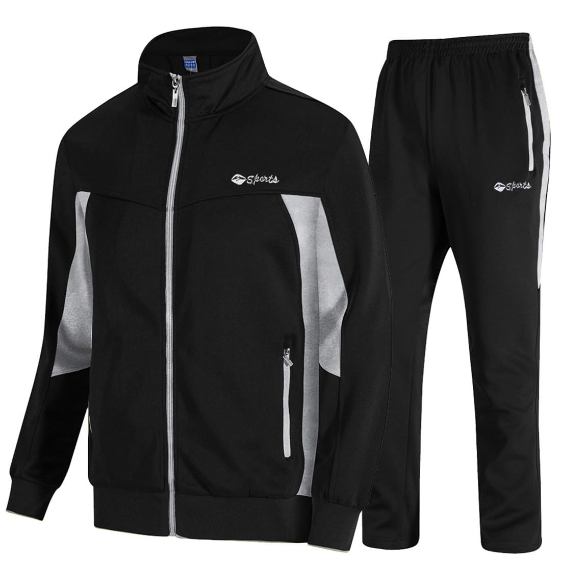 Men's 2 Piece Tracksuit Full Zip Athletic Jogging Set