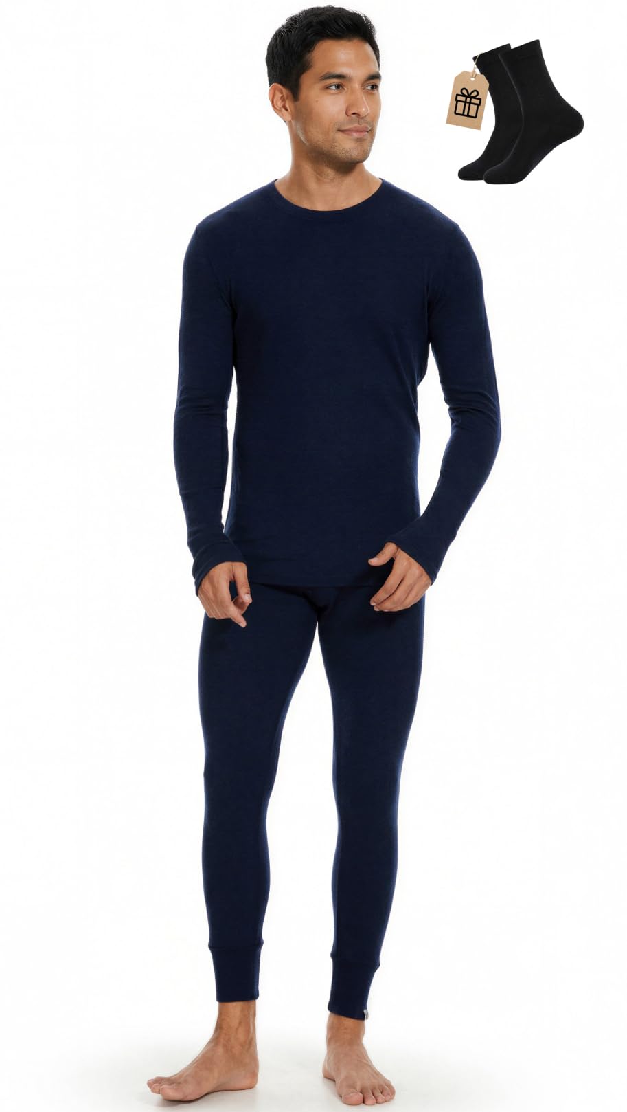 MERINNOVATION Merino Wool Base Layer Set for Men 100% Merino Wool Pajamas Set Thermal Sleep PJS Lite - Midweight Top, Bottom