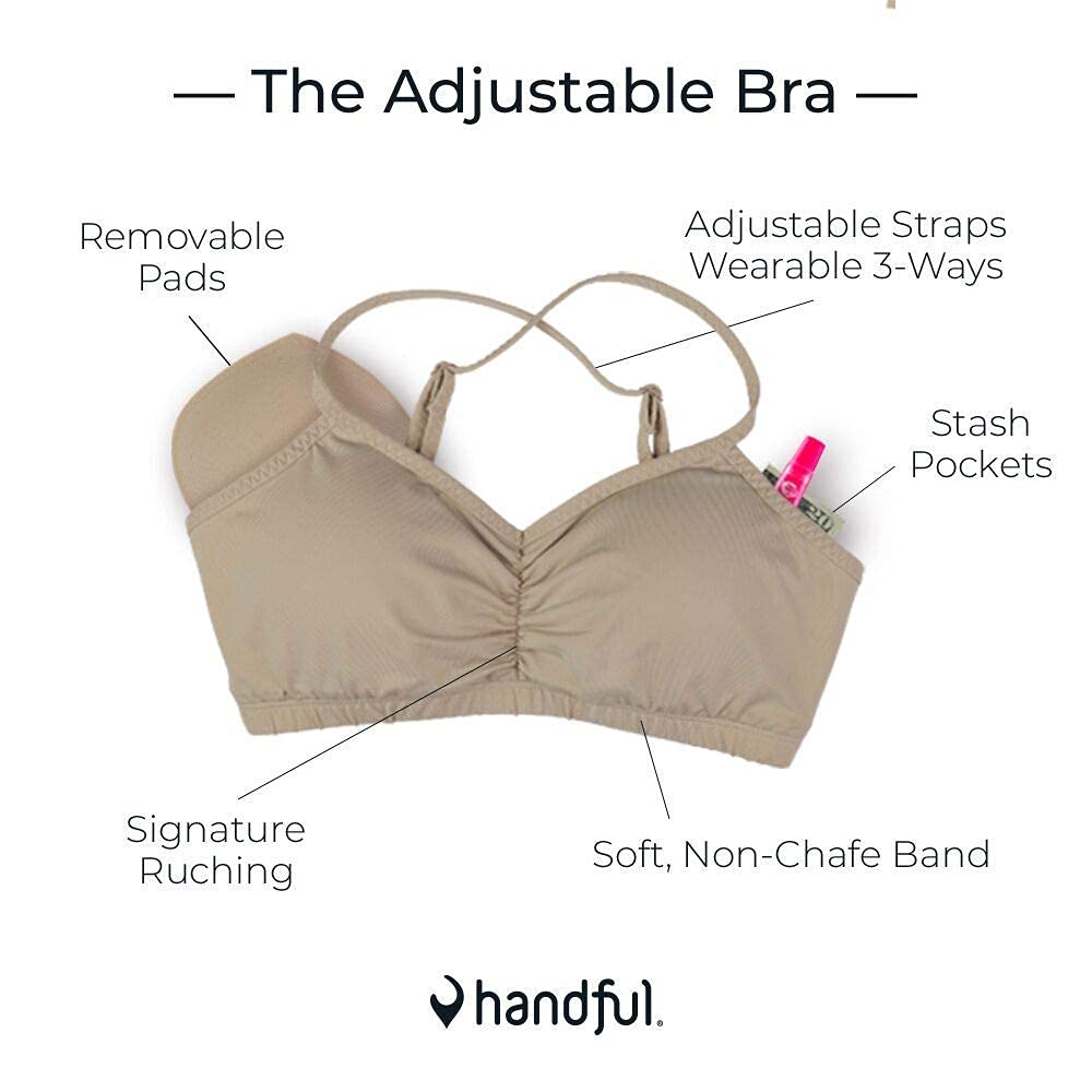 Handful Women's Adjustable Sports Bra with Removable Pads, Versatile Workout Bra