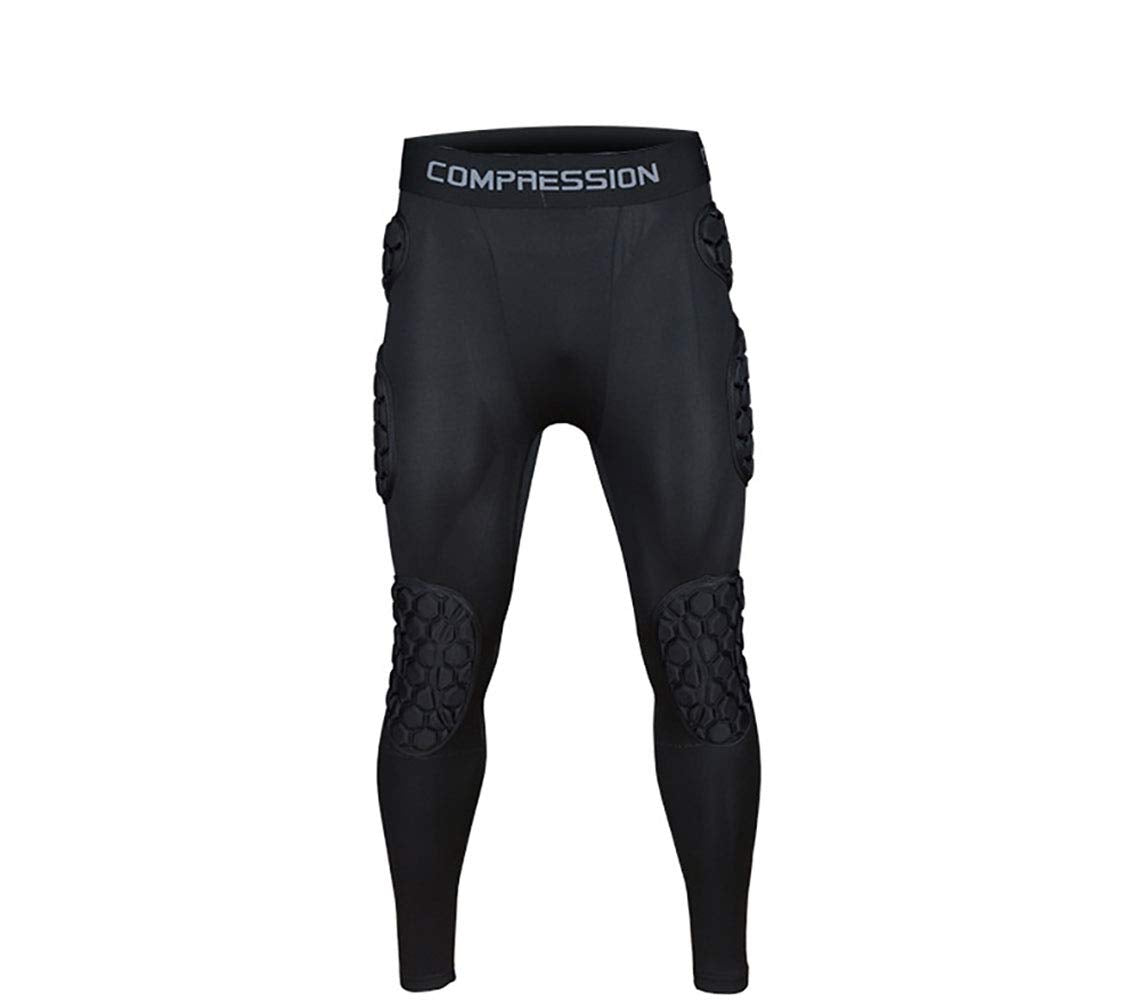 Jellybro Mens Padded Compression Pants Football Girdles Athletic Leggings for Soccer Basketball Paintball Hockey