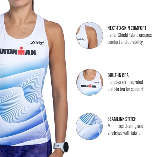 Zoot Women’s LTD Racerback Triathlon Tank Top, Sleeveless Tank for Racing & Endurance Training, Built-in Bra & Rear Pockets