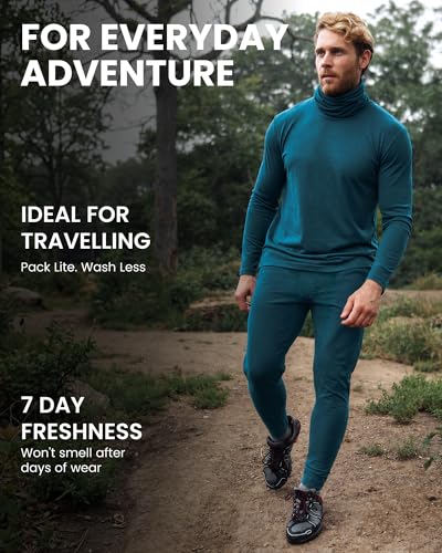 Men's Merino Wool Base Layer Set Thermal Underwear
