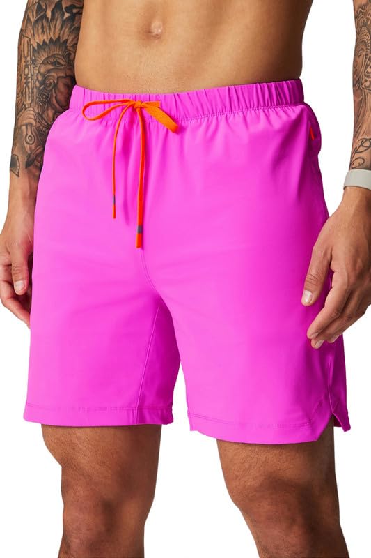 Fabletics Men's The One Short (Unlined), Training, Swimming, Lightweight, Quick-Dry, Zip Pocket, Stretch Woven