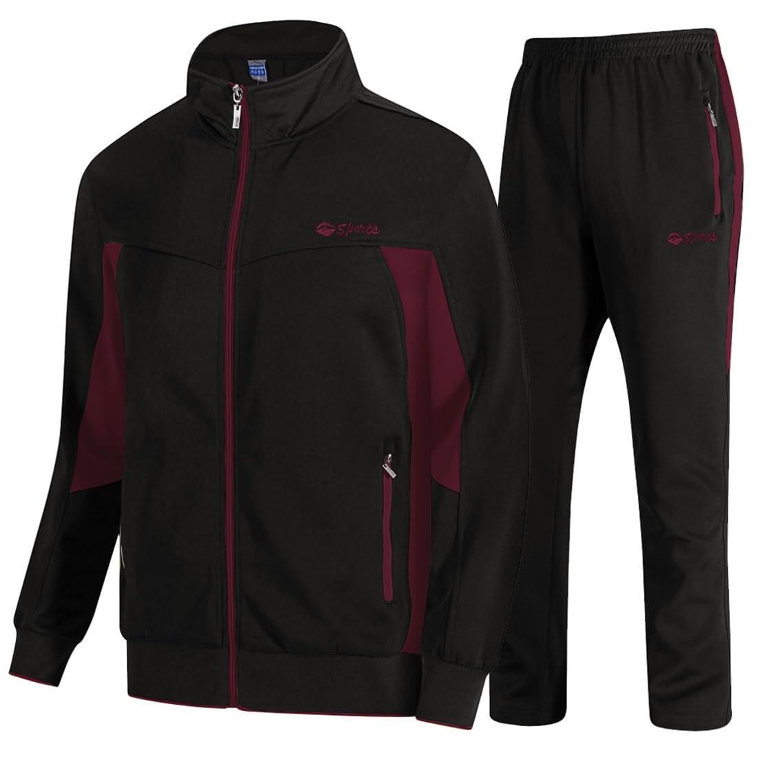 Men's 2 Piece Tracksuit Full Zip Athletic Jogging Set