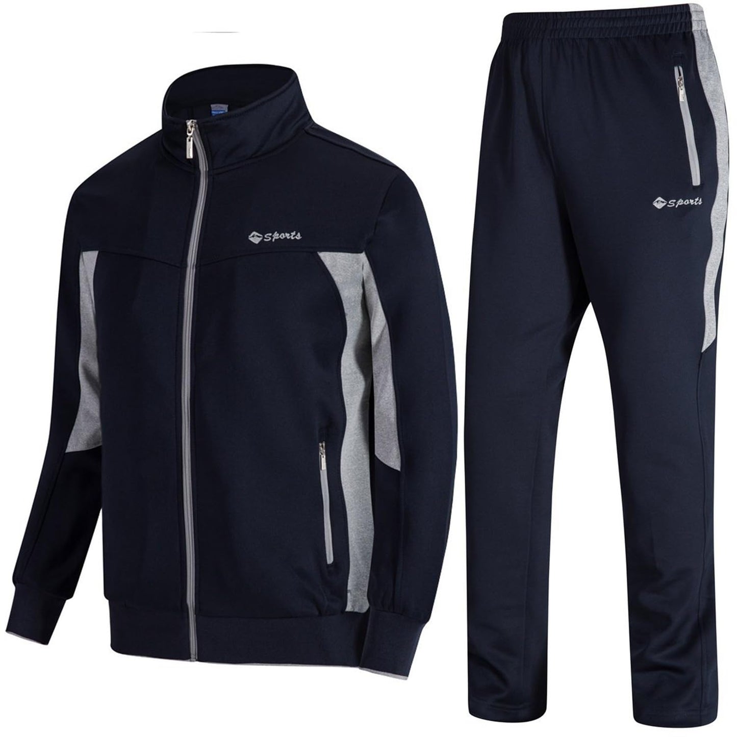 Men's 2 Piece Tracksuit Full Zip Athletic Jogging Set