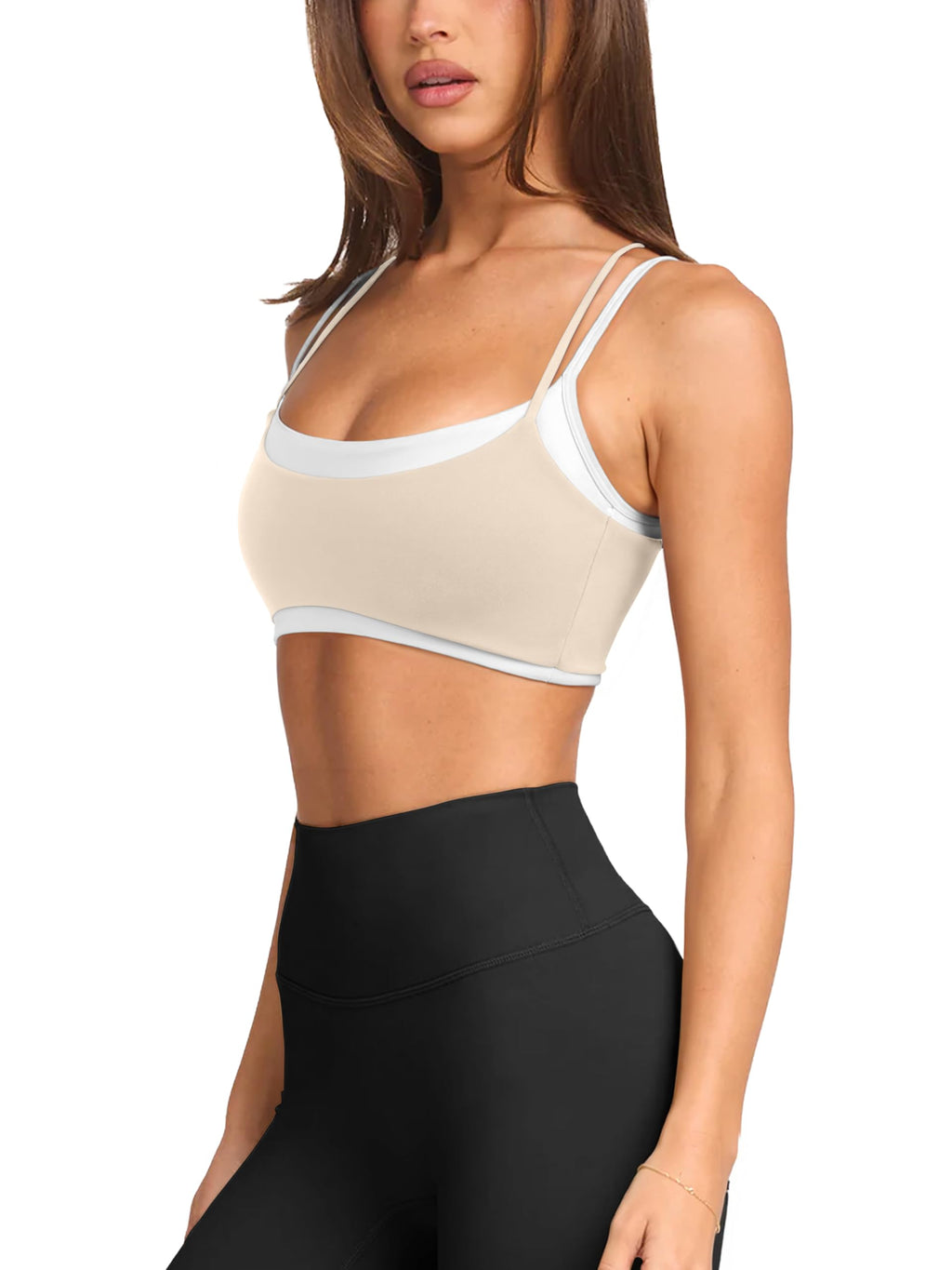 Women's Double Layer Sports Bra Padded Yoga Crop Top