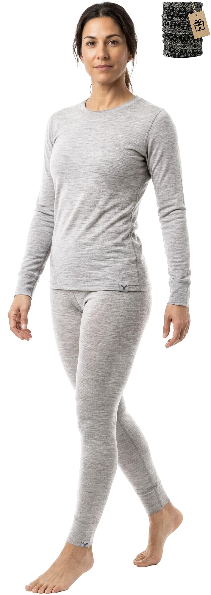 MERINNOVATION Merino Wool Base Layer Set for Women 100% Merino Wool Thermal Underwear Sets Lite - Midweight Top Tank Bottom