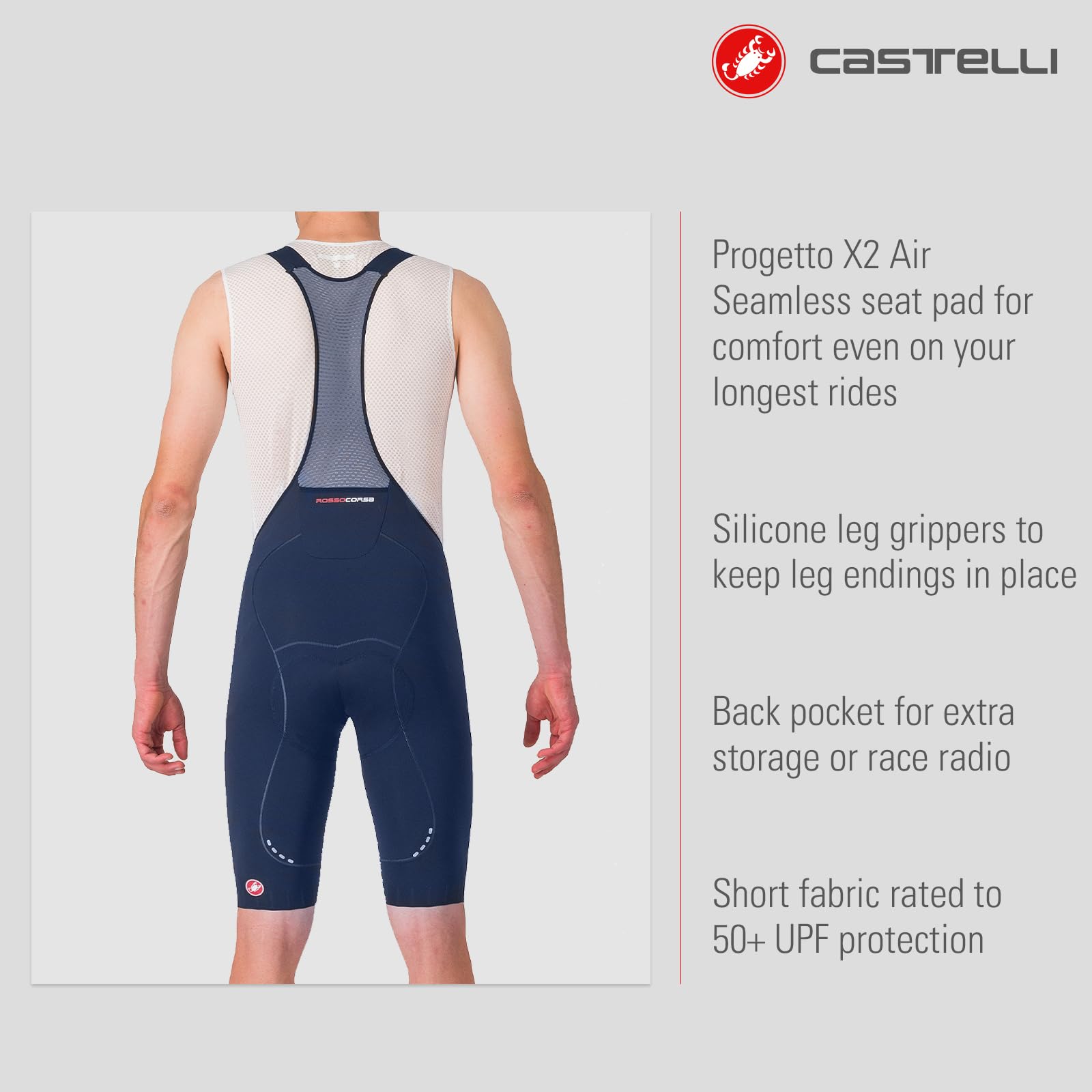 CASTELLI Men’s Free Aero Race S Bibshort, Aerodynamic Road Cycling Apparel, Pro-Level Seat Pad for Biking & Top-Level Racing