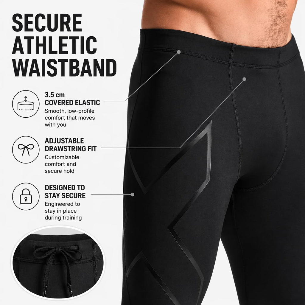 2XU Men’s Core Compression Tights, Fitness Clothing Pants for Running, Training & Gym, PWX Stretch Legging