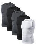 Men's 5 Pack Compression Sleeveless Workout Tank Tops