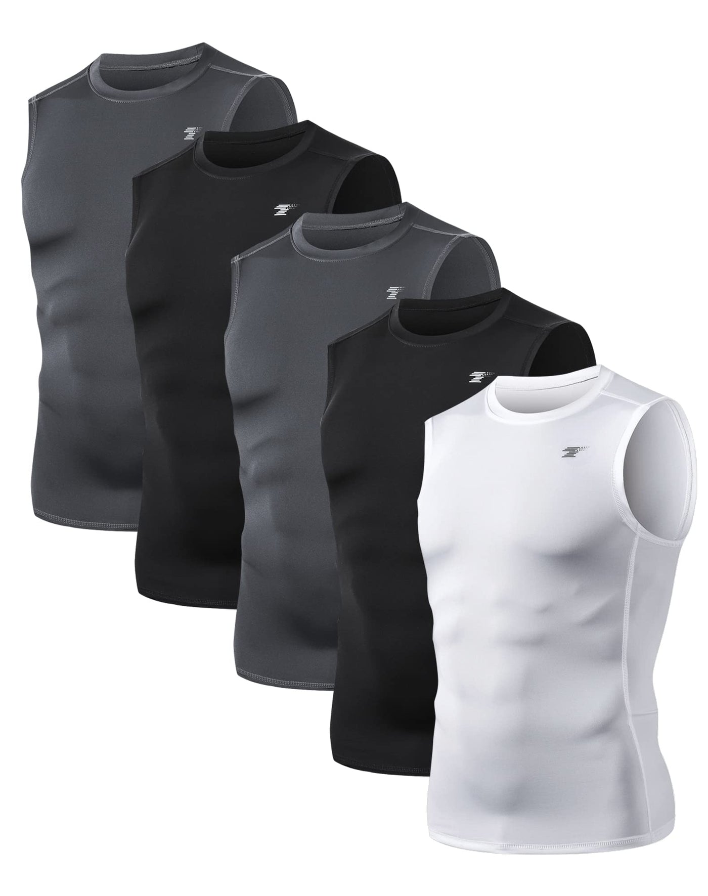 Men's 5 Pack Compression Sleeveless Workout Tank Tops