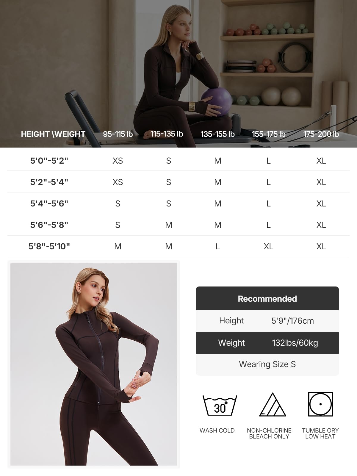 Women's 2 Piece Workout Set Zip Jacket & Pocket Leggings