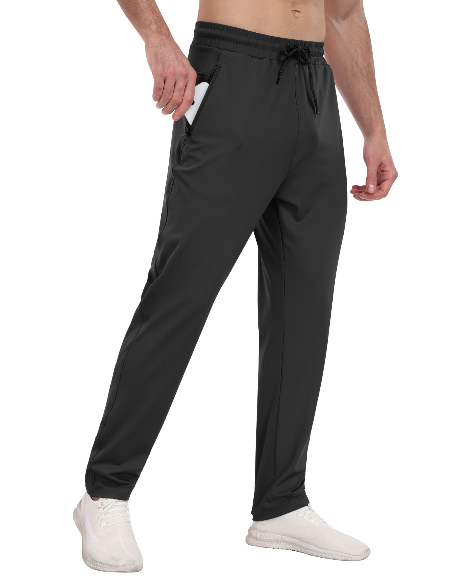 PARISDIARY 3 Pack Mens Athletic Sweatpants with Zipper Pockets,Workout Gym Joggers Pants for Men Running Jogging Pants
