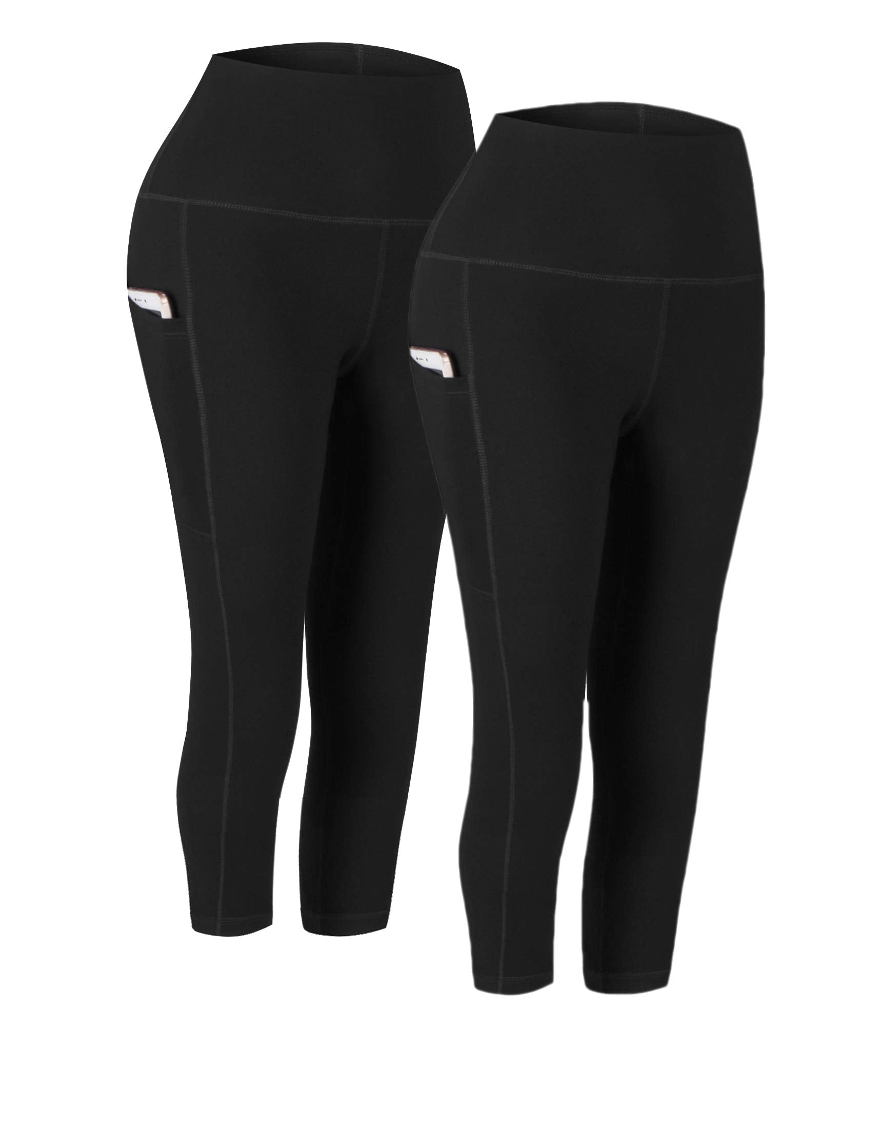 Fengbay 2 Pack High Waist Yoga Pants with Pockets, Tummy Control Workout Running Yoga Leggings for Women