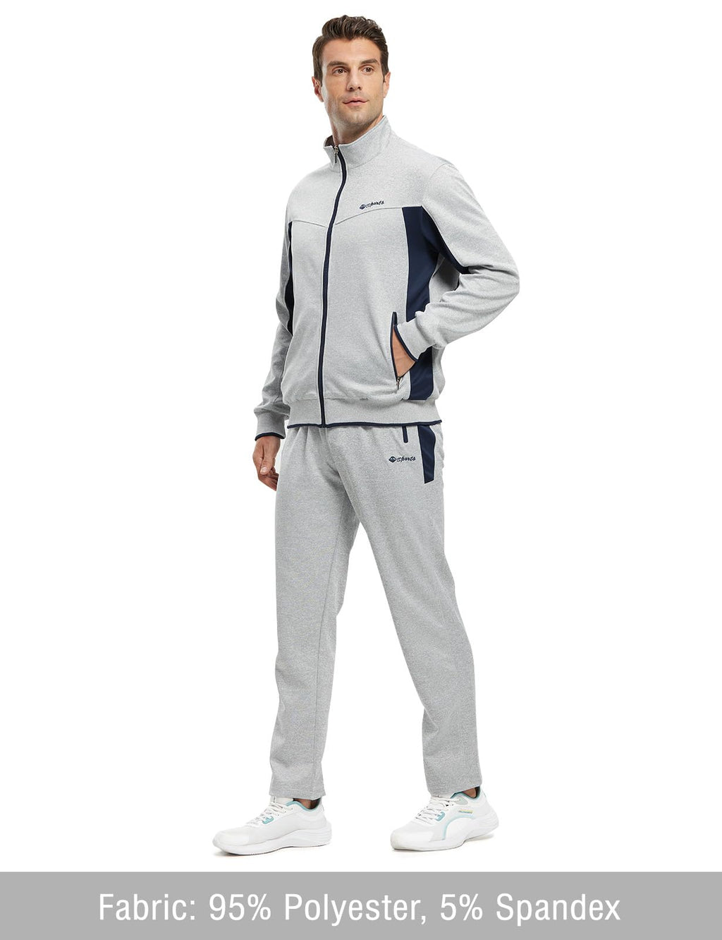 Men's 2 Piece Tracksuit Full Zip Athletic Jogging Set