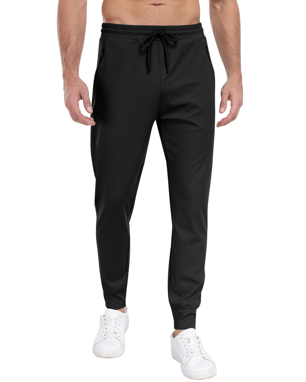 Men's 3 Pack Workout Jogger Pants with Zipper Pockets