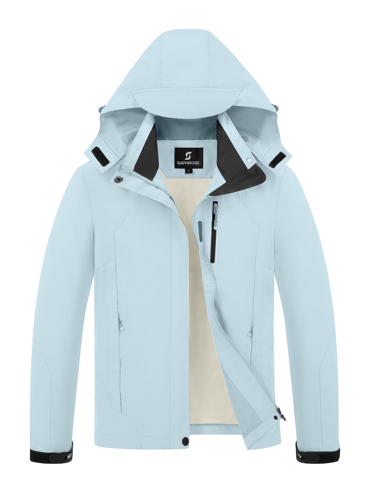 Womens Waterproof Rain jacket Lightweight Raincoat with Removable Hood