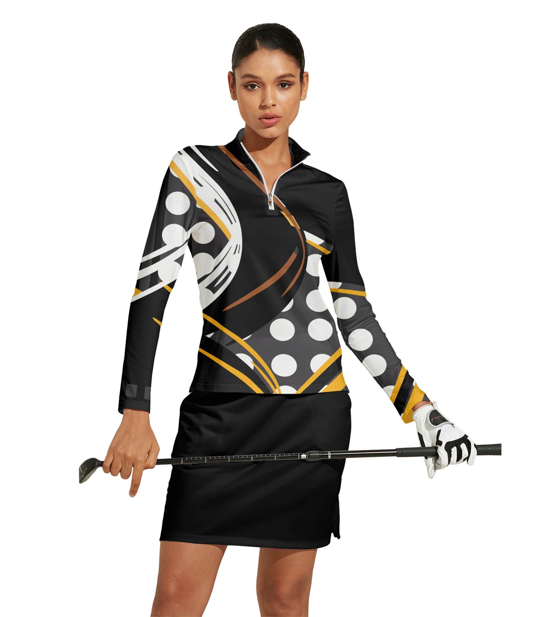 Golf Shirts for Woman UPF 50+ Sun Protection Quick Dry Lightweight Long Sleeve Polo Shirts for Woman Rash Guard