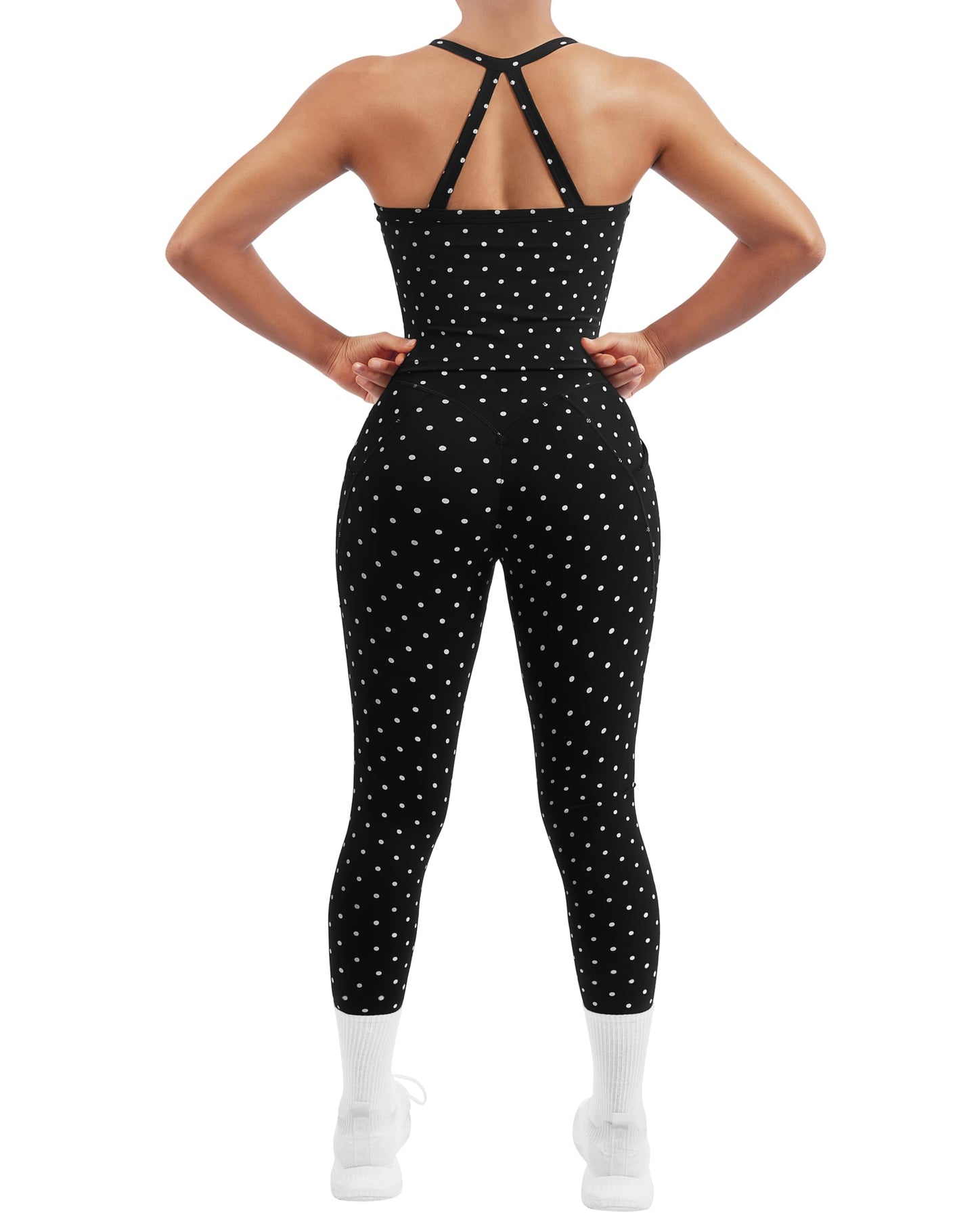 Women's 2 Piece Workout Set Halter Tank & Pocket Leggings