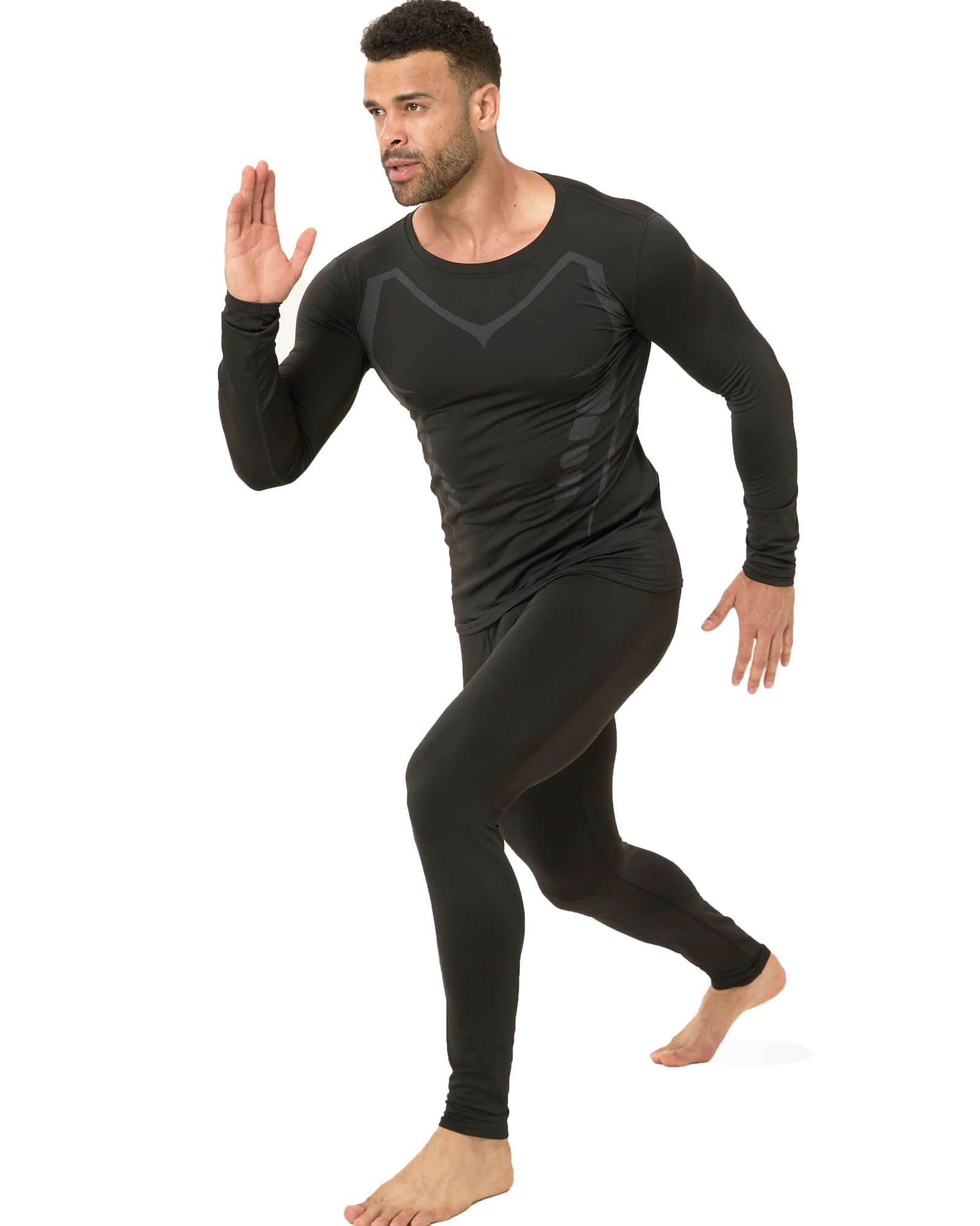 persimar Upgraded Thermal Underwear for Men Long Johns Set for Cold Weather Base Layer Top & Bottom with Fleece Lined