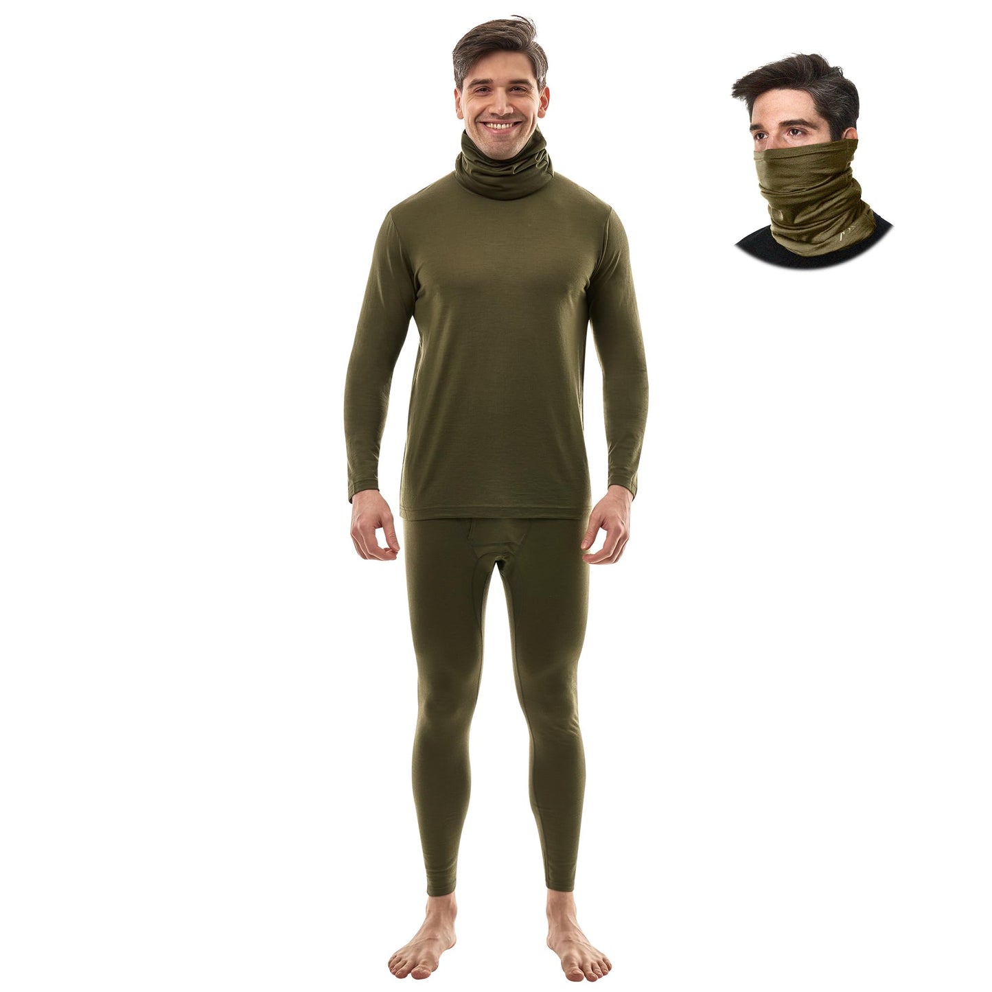Men's Merino Wool Base Layer Set Thermal Underwear