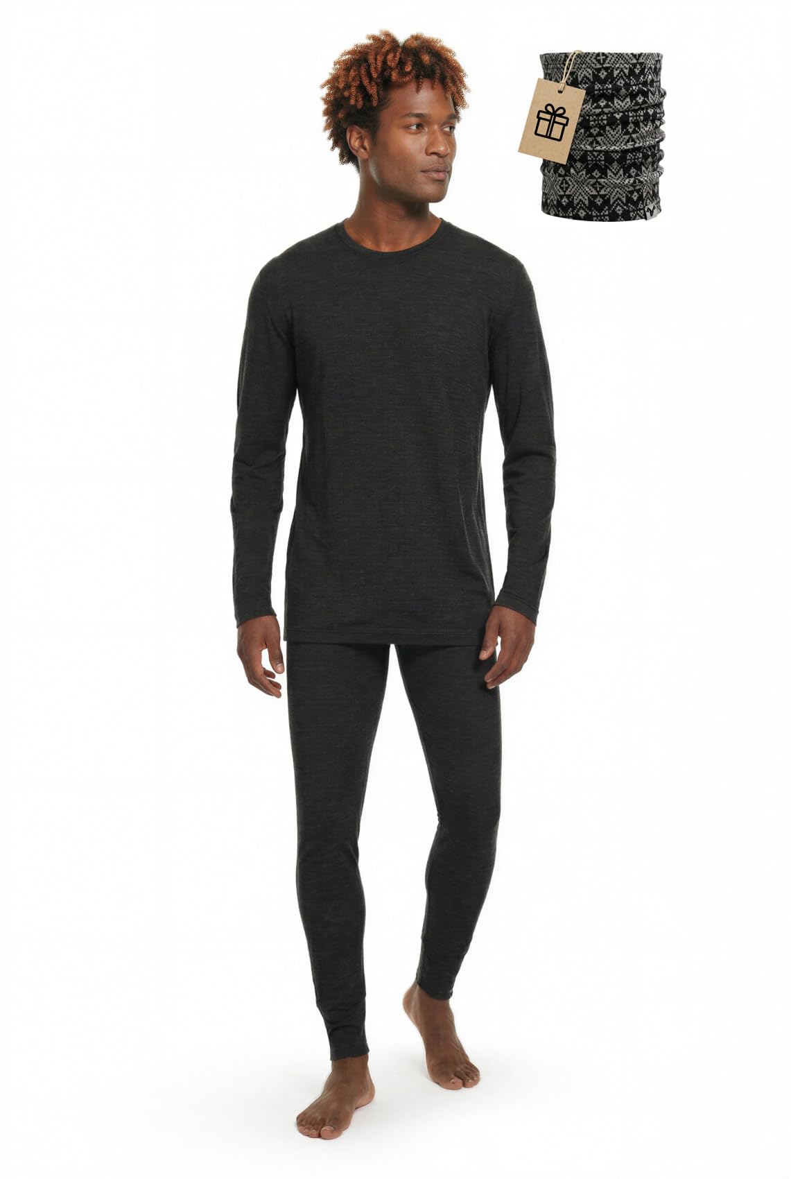 MERINNOVATION Merino Wool Base Layer Set for Men 100% Merino Wool Pajamas Set Thermal Sleep PJS Lite - Midweight Top, Bottom