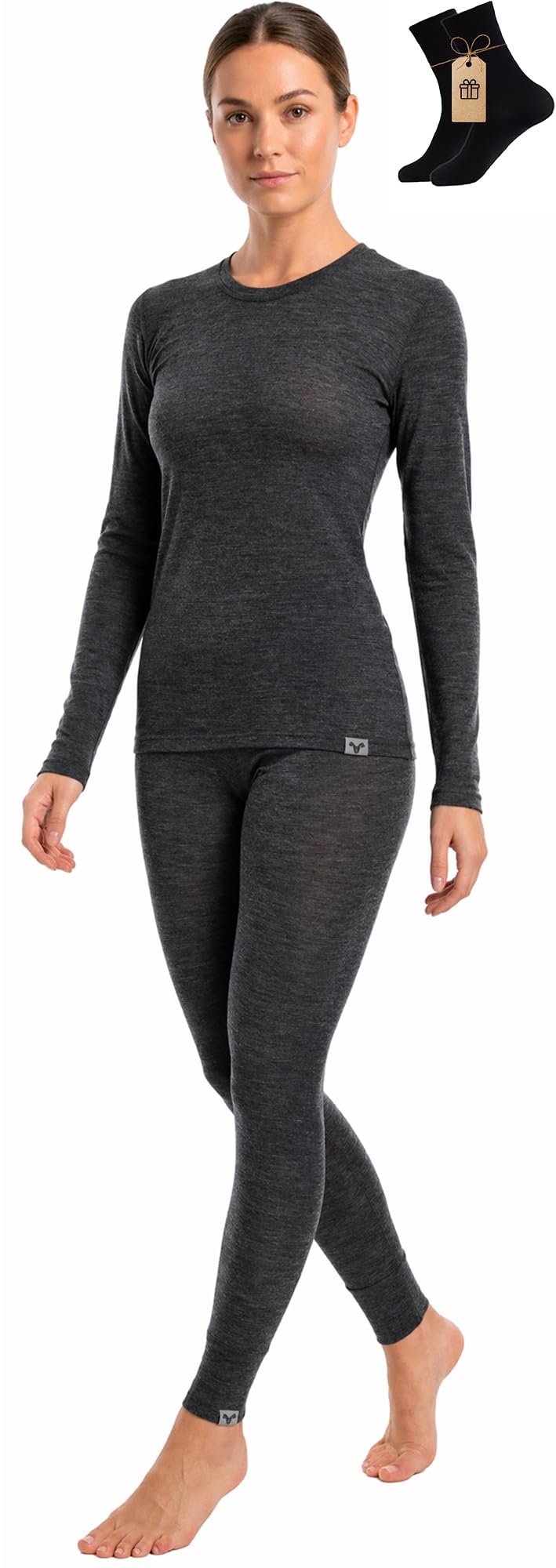 MERINNOVATION Merino Wool Base Layer Set for Women 100% Merino Wool Thermal Underwear Sets Lite - Midweight Top Tank Bottom