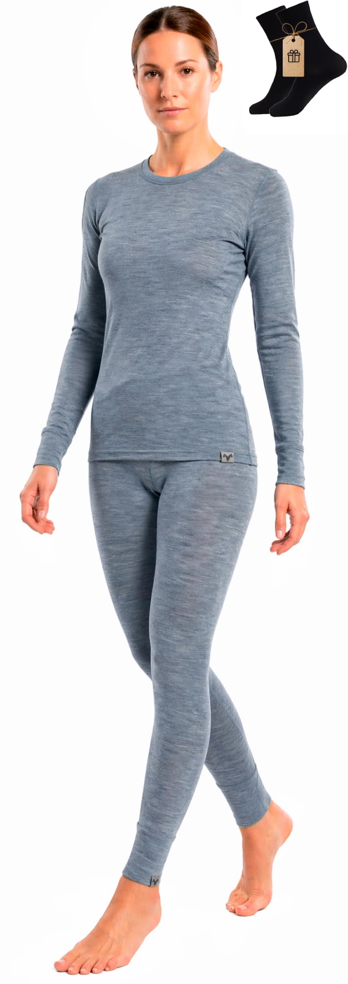 MERINNOVATION Merino Wool Base Layer Set for Women 100% Merino Wool Thermal Underwear Sets Lite - Midweight Top Tank Bottom