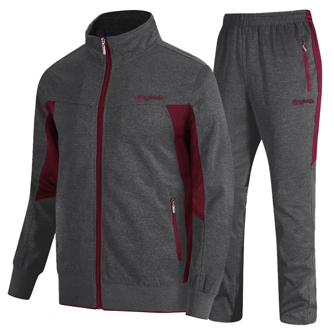 Men's 2 Piece Tracksuit Full Zip Athletic Jogging Set