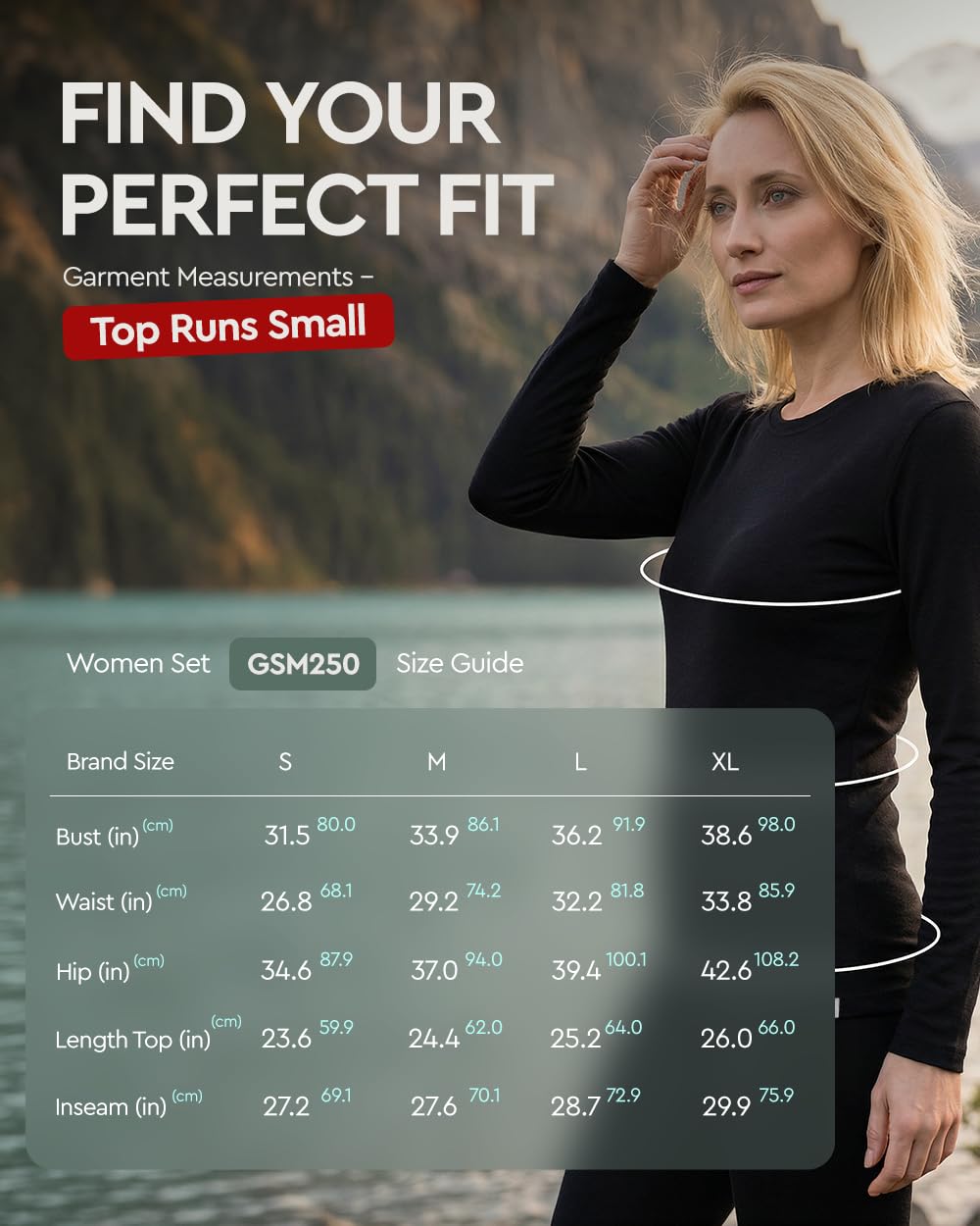 Women's Merino Wool Thermal Base Layer Set